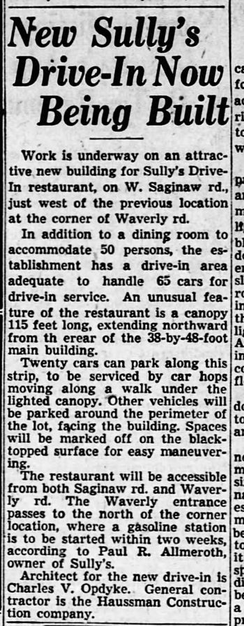 Sullys Drive-In - New Sullys 1954 (newer photo)